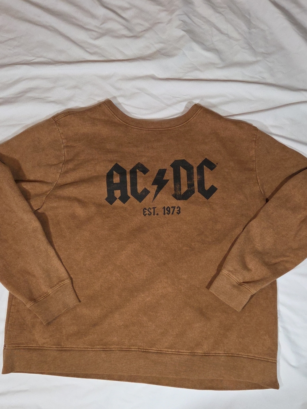 ACDC Brown Stone Wash Sweater Crew Neck size XL Mens